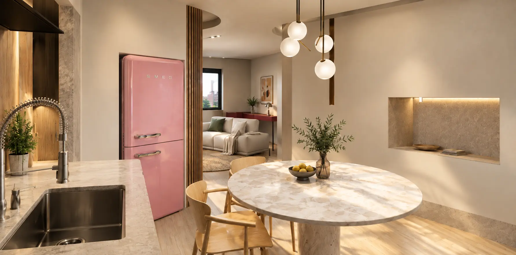 Modern apartment interior view